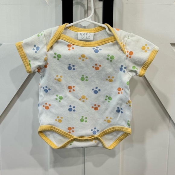 Bon Bebe White Bodysuit with Colorful Paw Prints - Picture 1 of 2